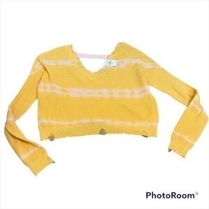 New Skylar Rose yellow tie dye open back sweater